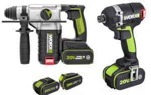 סט פטישון נטען ומברגת אימפקט 20V WORX