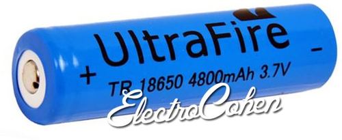 סוללה נטענת 3.7v 4800mAh 18650 Li-ion