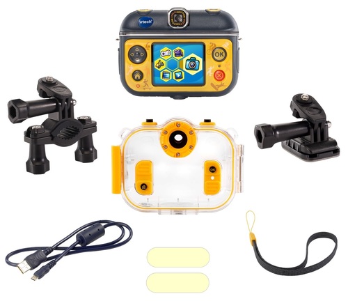 מצלמת וידיאו אקשן לילדים Kidizoom Action Cam 180 עם עדשה מתהפכת - צהוב