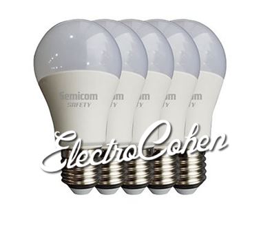 חמש נורות לד WW 10W E27 A60 SAFETY מקט - SE-5XNA6010/WW