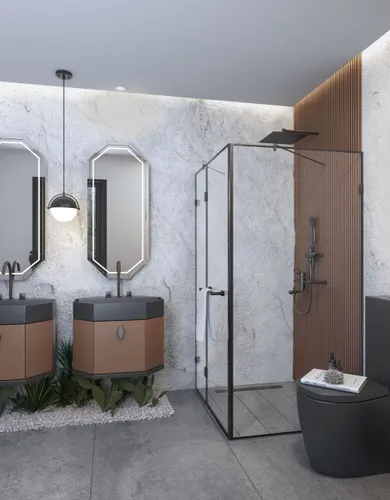מקלחון פינתי שטרן דגם מיאמי עם דלת פתיחה 90 מעלות מבית שטרן STERN.