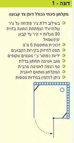 ידית כפתור מגנטית שקופה במקלחון דגם דונה Dona 1 של שטרן.