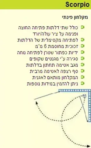 ידיות כפתור לפתיחה נוחה, דגם Scorpio, שטרן.