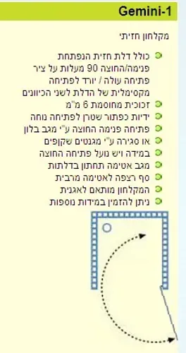 ידיות כפתור שטרן לפתיחה נוחה, דגם Gemini 1.