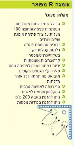 ידיות כפתור שטרן לפתיחה נוחה, דגם אומגה R.