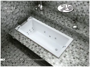 אמבטיה מלבנית תוצרת MTI-62 USA מידה 170X70 דגם 62
