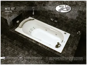 אמבטיה מלבנית תוצרת MTI-7 USA מידה 170X70 דגם 7
