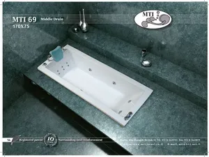אמבטיה מלבנית תוצרת MTI-69 USA מידה 170X75 דגם 69