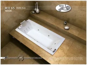 אמבטיה מלבנית תוצרת MTI-65 USA מידה 180X80 דגם 65