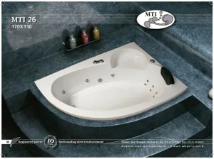אמבטיה חצי פינתית תוצרת MTI-26 USA מידה 170X110 דגם 26