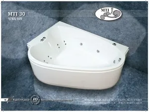 אמבטיה חצי פינתית תוצרת MTI-30 USA מידה 178X105 דגם 30