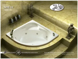 אמבטיה פינתית תוצרת MTI-32 USA מידה 120X120 דגם 32