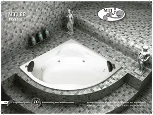 אמבטיה פינתית תוצרת MTI-88 USA מידה 135x135 דגם 88