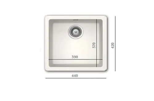 כיור מטבח אקווטופ סוהו קומפקט N-100S עם ונטיל 3.5