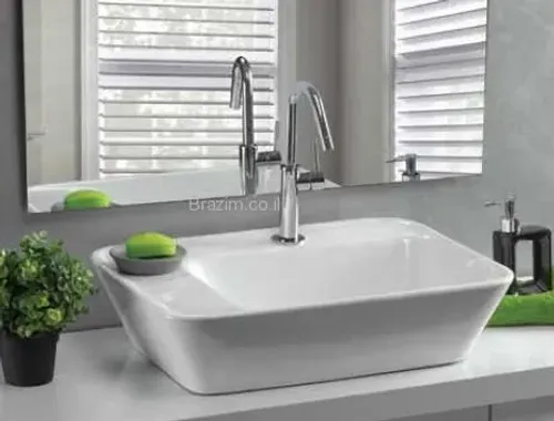 כיור רחצה מונח מבית סניטק בגודל 59x44x13 ס