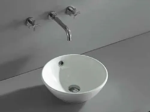 כיור רחצה מונח מחרס לבן דגם עדן מבית סניטק במידות 37x37x15 ס