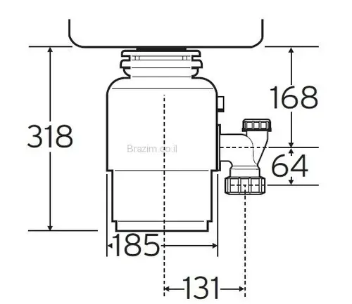 מנוע אינדוקציה HEAVY DUTY של טוחן אשפה InSinkErator ISE66, פעולה שקטה במיוחד.