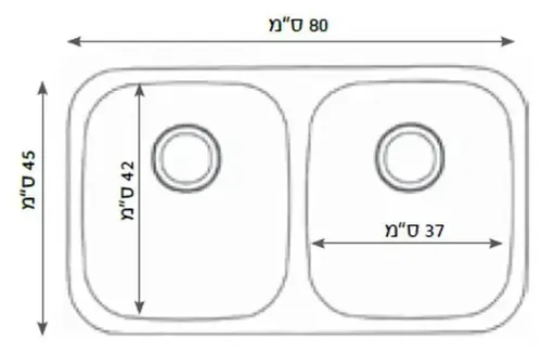 כיור מטבח נירוסטה כפול ורד סייפן, גימור נירוסטה, מותג ורד.