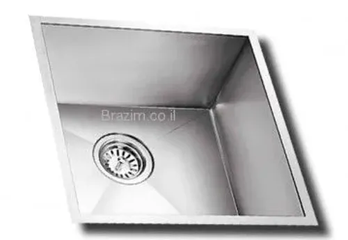 כיור מטבח נירוסטה זירו 49 OL-F102 מבית אולין בגודל 49X49 ס