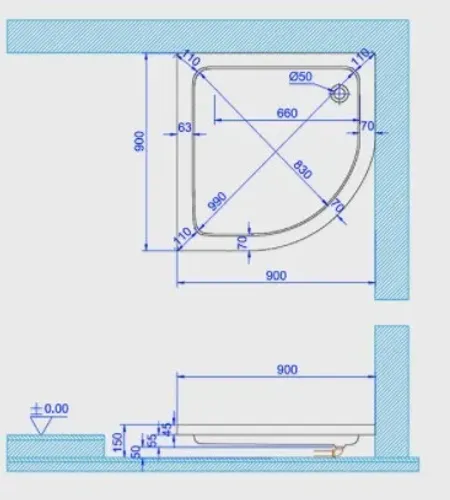 אגנית עגולה MTI-200 בגוון לבן מבית אמבטיות MTI.