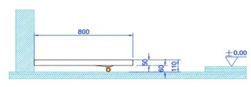 אגנית מלבנית MTI-214 בגוון לבן מותקנת על רצפת חדר אמבטיה מודרני.