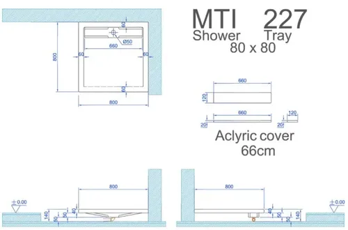אגנית מלבנית MTI-227 בגוון לבן.