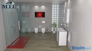 אגנית למקלחון מלבנית MTI-232 150X80 מלאות - גוון לבן