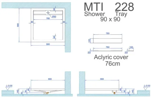 אגנית מלבנית MTI-228 בגוון לבן מבית אמבטיות MTI.