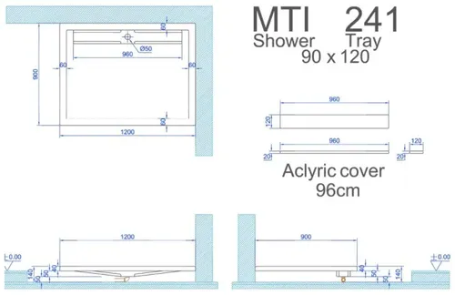 אגנית מלבנית MTI-241 עם גימור לבן.