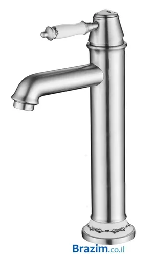 ברז למונח גבוה לאמבט ורד 6004 מבית Vered בגימור אופל ניקל.