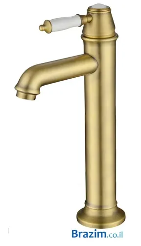 ברז למונח גבוה לאמבט ורד 7002 מבית Vered בגימור אופל זהב מט.