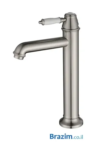 ברז למונח גבוה לאמבט ורד 9002 מבית Vered בגימור אופל מוברש.