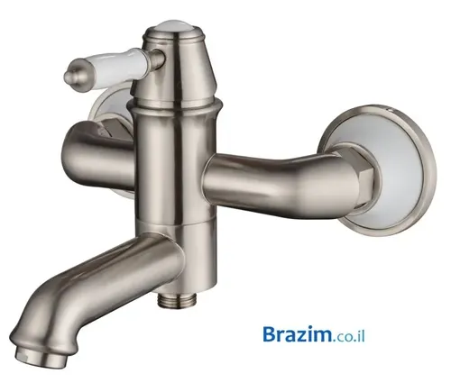 סוללה לאמבטיה מסתובבת ורד 9005 בגימור אופל מוברש מבית Vered.