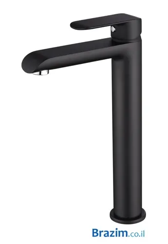 ברז למונח גבוה לאמבט ורד 8802 בגימור יהלום שחור מבית ורד Vered.