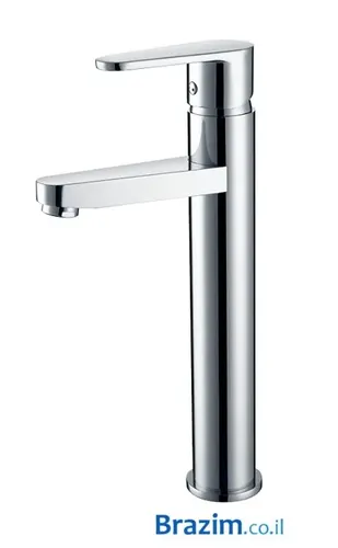 ברז למונח גבוה לאמבט ורד 402 מבית Vered בגימור ניקל.