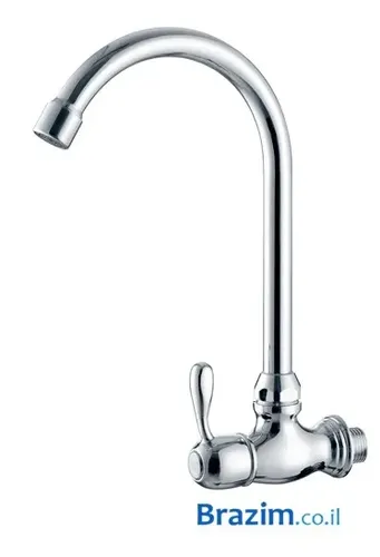 ברז מים קרים מהקיר ורד 8194 מבית Vered בגימור ניקל.