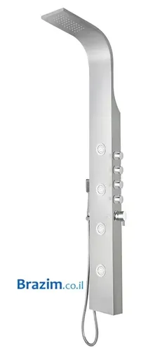 מערכת למקלחת ורד Vered דגם 88103 עם אינטרפוץ מובנה, ראש מקלחת ומזלף, 4 ג'טים בגימור ניקל מבריק.