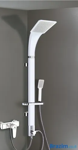 מוט פינוק טולדו כניסה עליונה מבית גוצ'יה בצבע לבן עם ראש מקלחת 240x200 מ