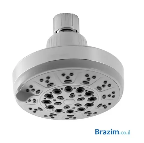 ראש מקלחת נאפולי מבית גוצ'יה, עגול עם 5 מצבים ופטמות סיליקון למניעת אבנית, דגם NAPOLY 15-15 107014.