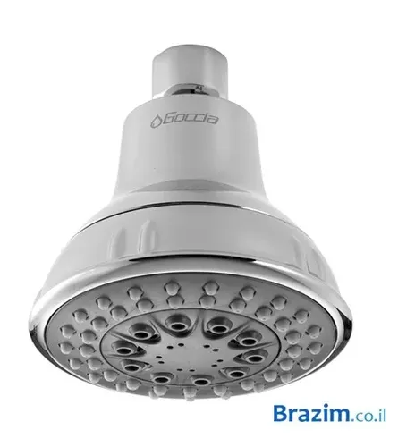 ראש מקלחת עגול 5 מצבים מבית גוצ'יה עם פטמות סיליקון למניעת אבנית.