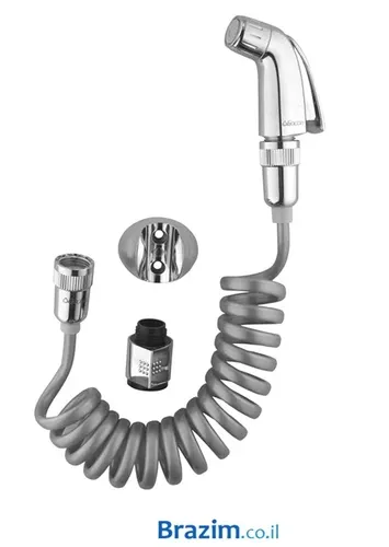 מתיזן מקס קומפלט מבית גוצ'יה עם צינור קפיצי נמתח עד 2 מטר ודגם MAX 110133 בגימור ניקל.