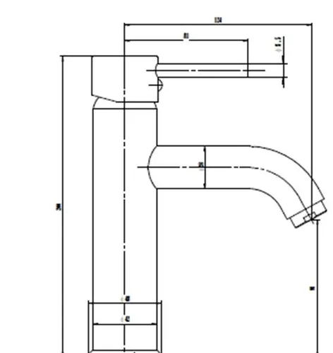 ברז קבוע נמוך לאמבט עם גימור ניקל, דגם 3019S של ורד.