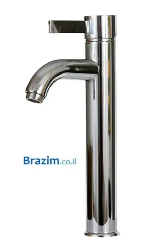 ברז למונח גבוה לאמבט ורד 3019L מבית Vered בגימור ניקל.