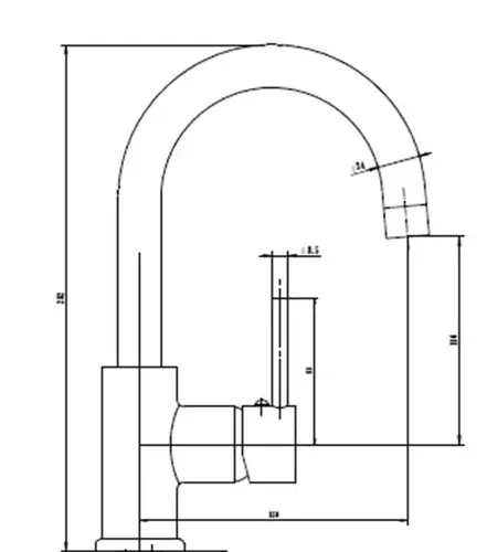 ברז פרח מסתובב עם פיה דגם 9035-S, גימור ניקל, מותג ורד.