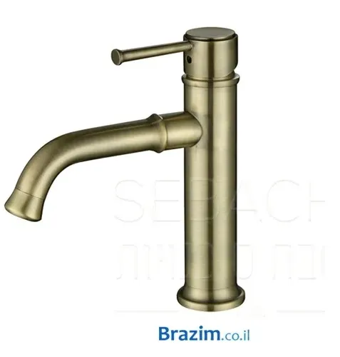 ברז פרח נמוך ענתיק ידית סטיק מבית סבח בגימור ברונזה דגם 705711.
