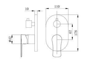 אינטרפוץ 4 דרך ליין שחור מט 3712B סיוון אופיר