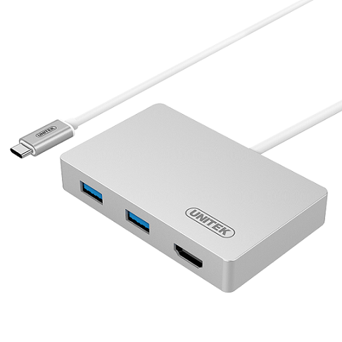 כרטיסים רשתות ותקשורת UNITEK Y-3707 HDMI USB3.1 Type-C Multi-Port Hub with Power Delivery