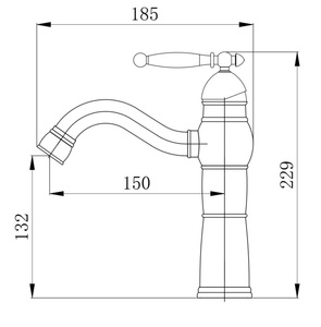 ברז פרח נמוך פיה קבועה ניקל מבריק 3131 סיוון אופיר