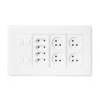 עמדת Home & Office תחת הטיח 8 מודול, 4 שקעים דו פיני , 2 זוגות שקעי כח ומתאם תקשורת קיסטון