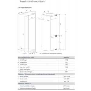 מקרר Fisher & Paykel דגם RB60V18 אינטגרלי פישר אנד פייקל